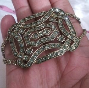 Elegant Jewelmint silver bracelet with rhinestones